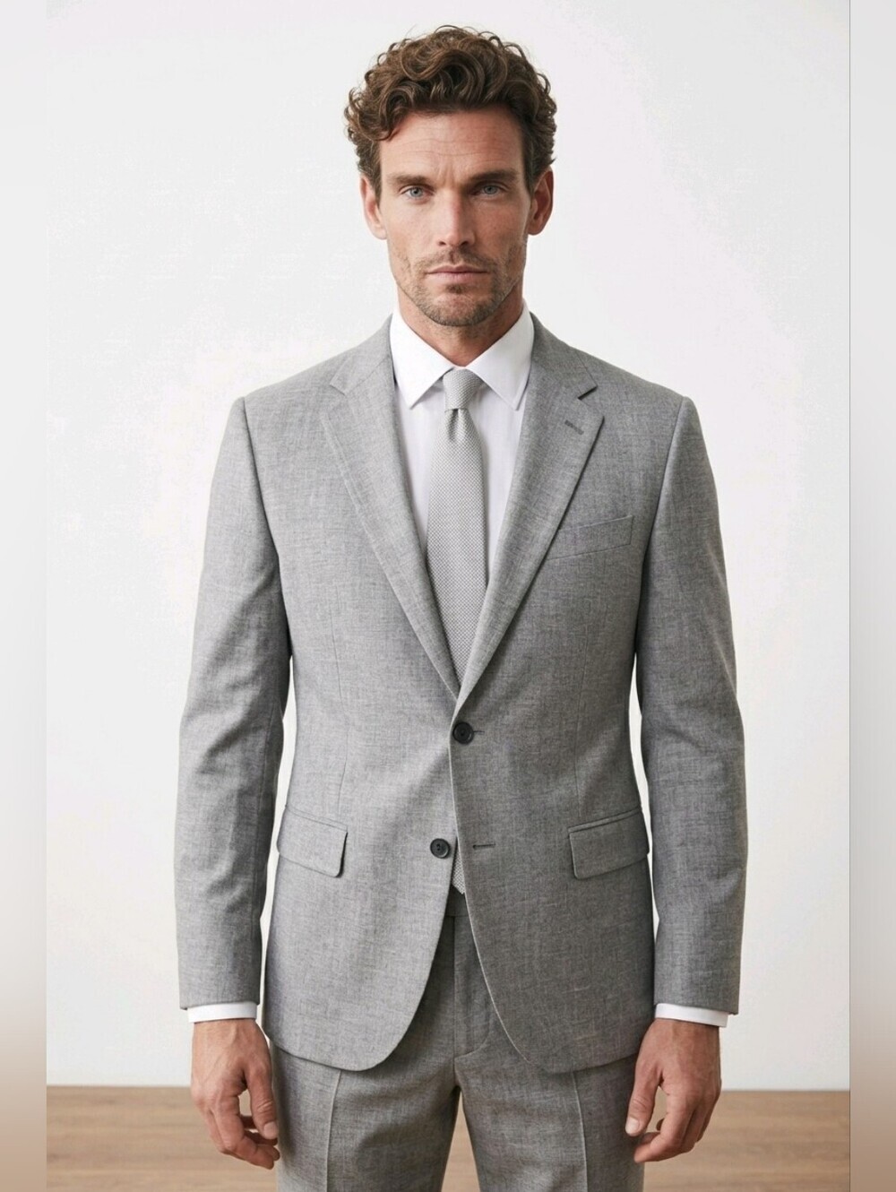 Luca D'Altiera Men's Wool Blend Gray Blazer Excellent Condition